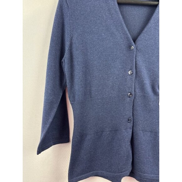 Kersh Essentials Womens Blue Cardigan Sweater Medium - Picture 2 of 5
